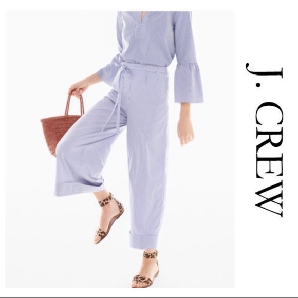 ⬇️ J. CREW CUFFED PANT SHIRTING STRIPED SIZE-2 - Picture 2 of 5